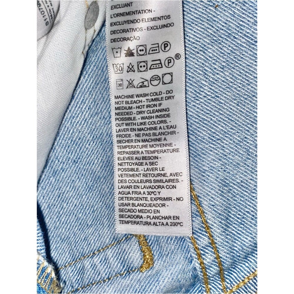 Levi's Womens 501 Original High Rise Raw Hem Cutoff Denim Shorts Light Wash 27 - Picture 6 of 8